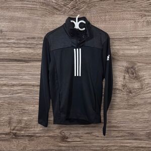 Adidas Black Performance Jacket with High Collar and Slim Fit Size Small
